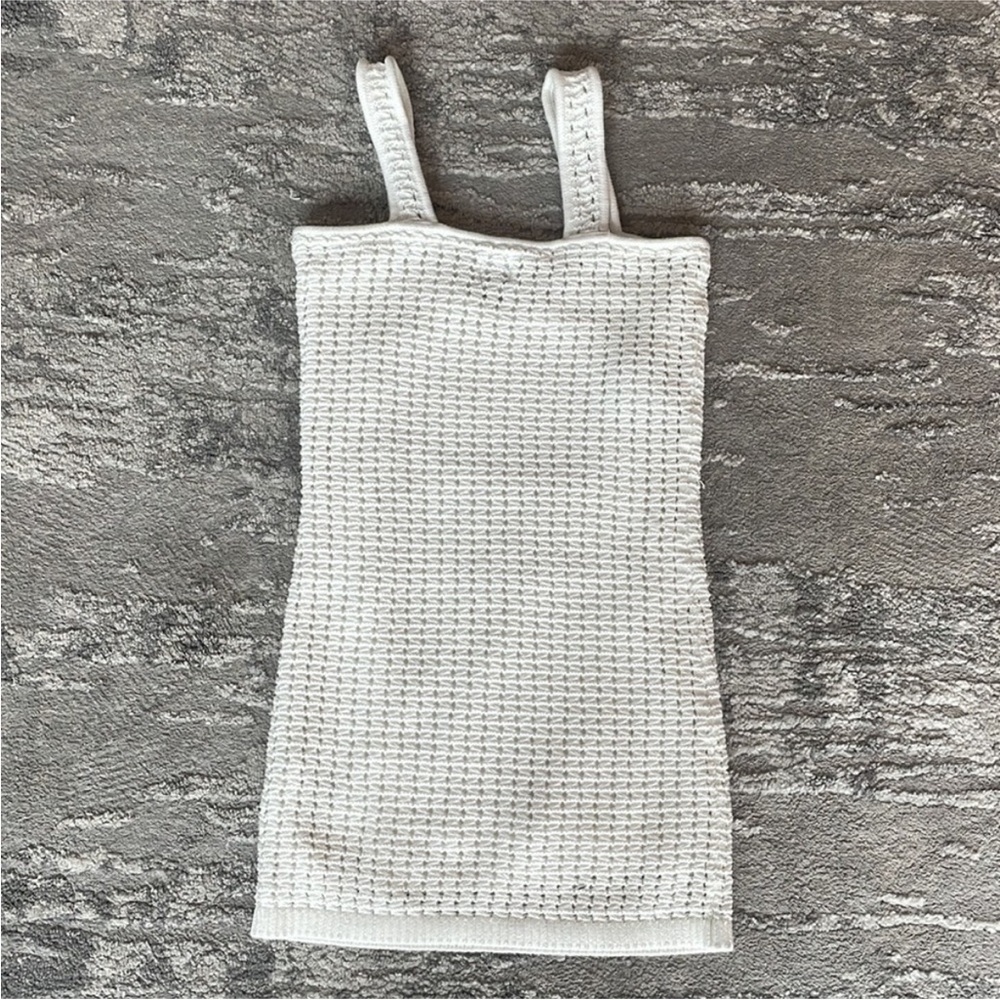 Crochet Mini Dress White Petite XS